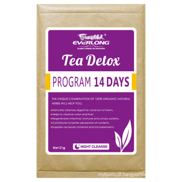 100% chá de desintoxicação erval orgânico chá de emagrecimento chá de perda de peso (noite cleanse)